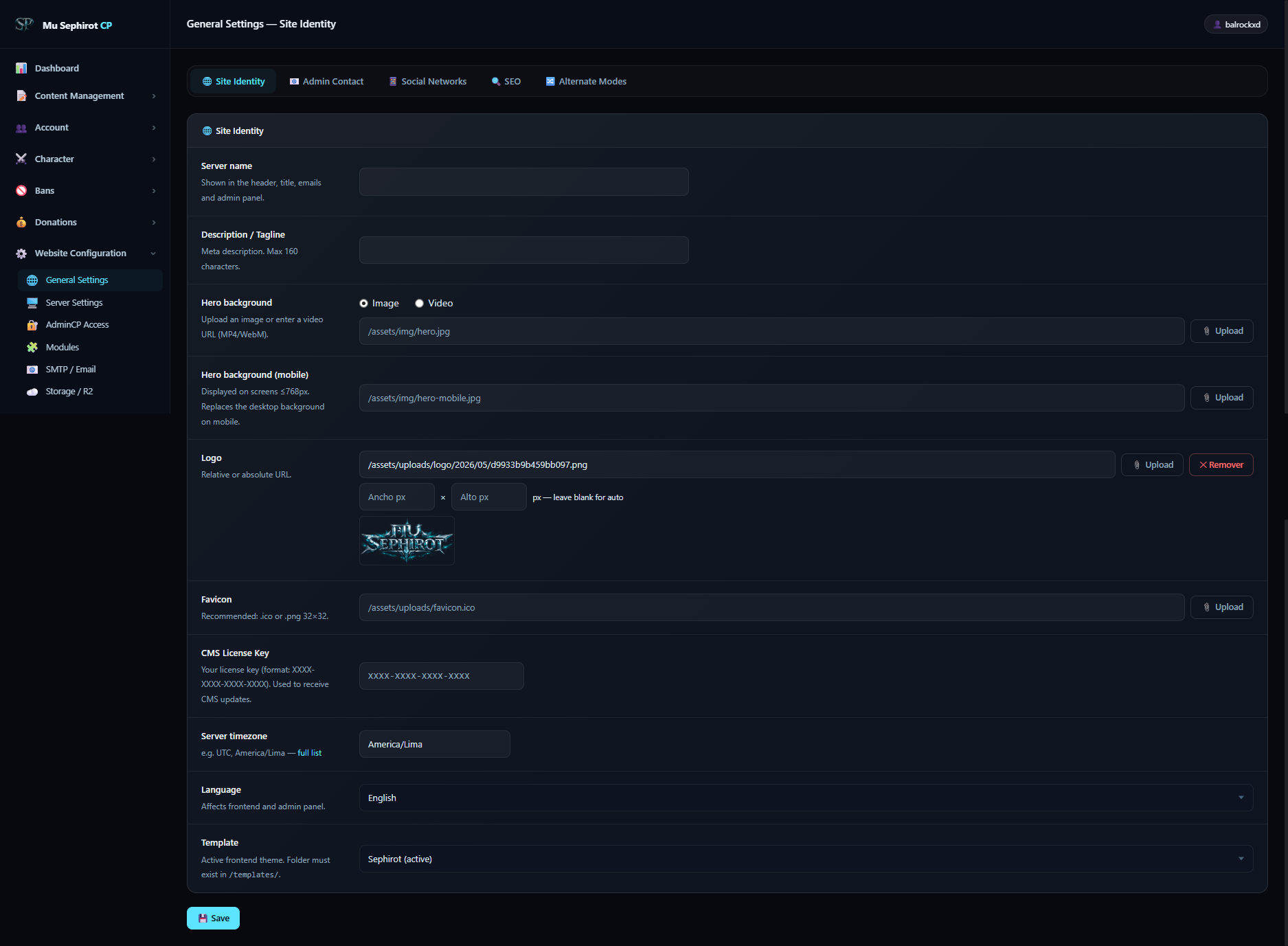 General Settings