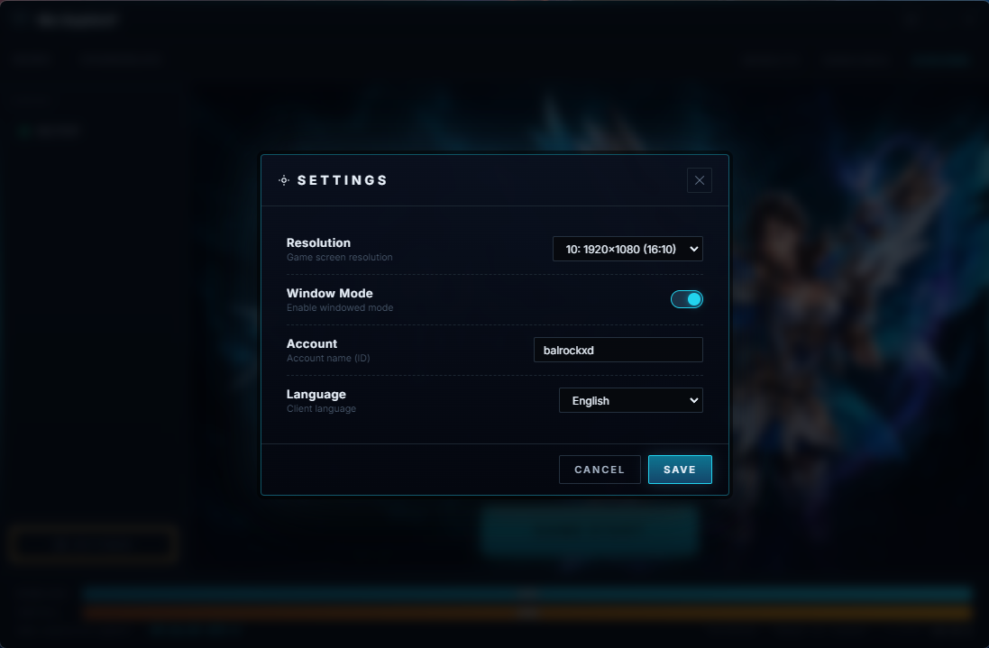 Launcher settings